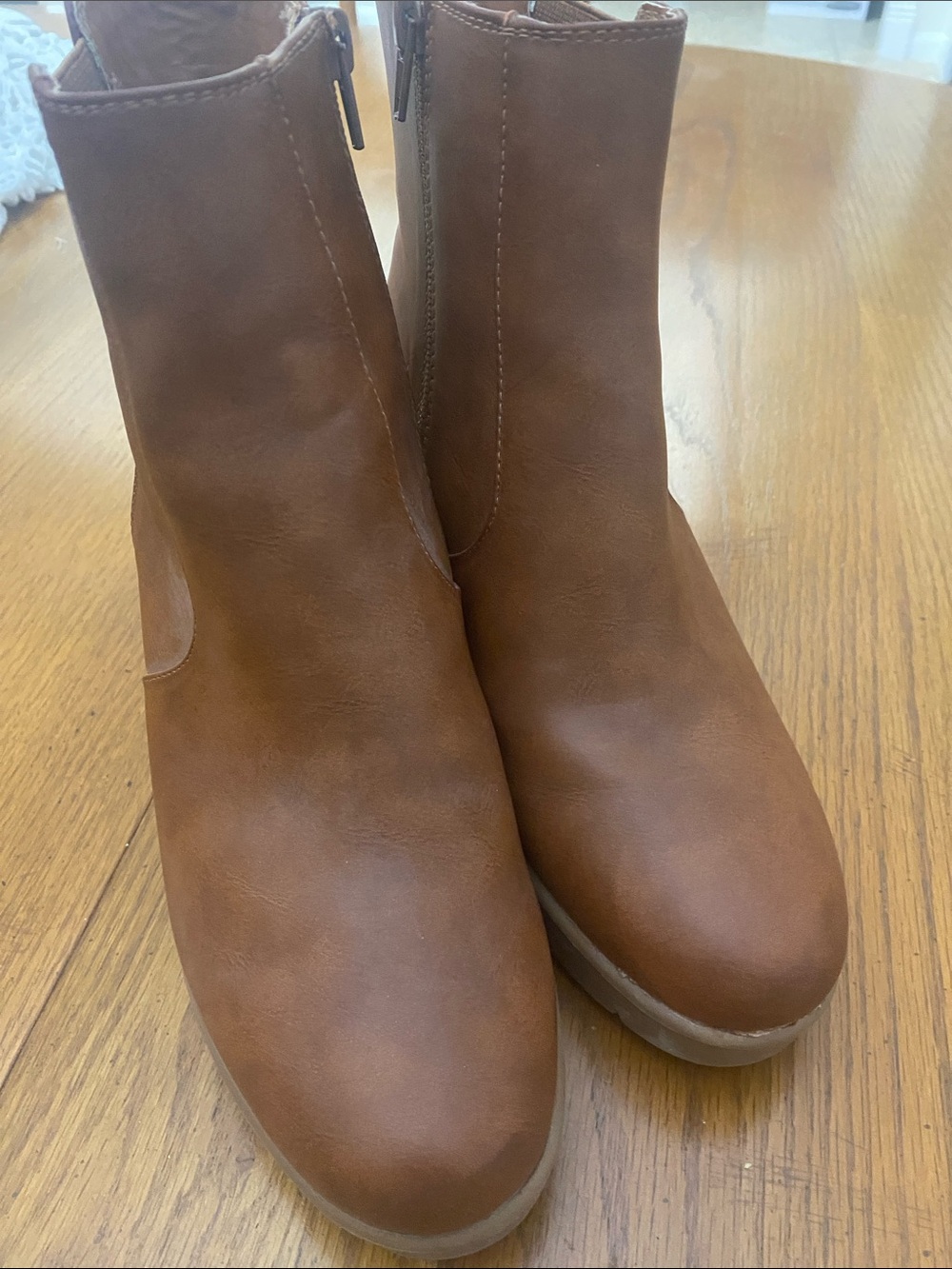 SOUL Naturalizer Chestnut Brown Ankle Mid Calf Boots size 7.5 Wide